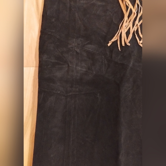 Frontier Collection vintage fringe leather beaded skirt - Picture 5 of 12